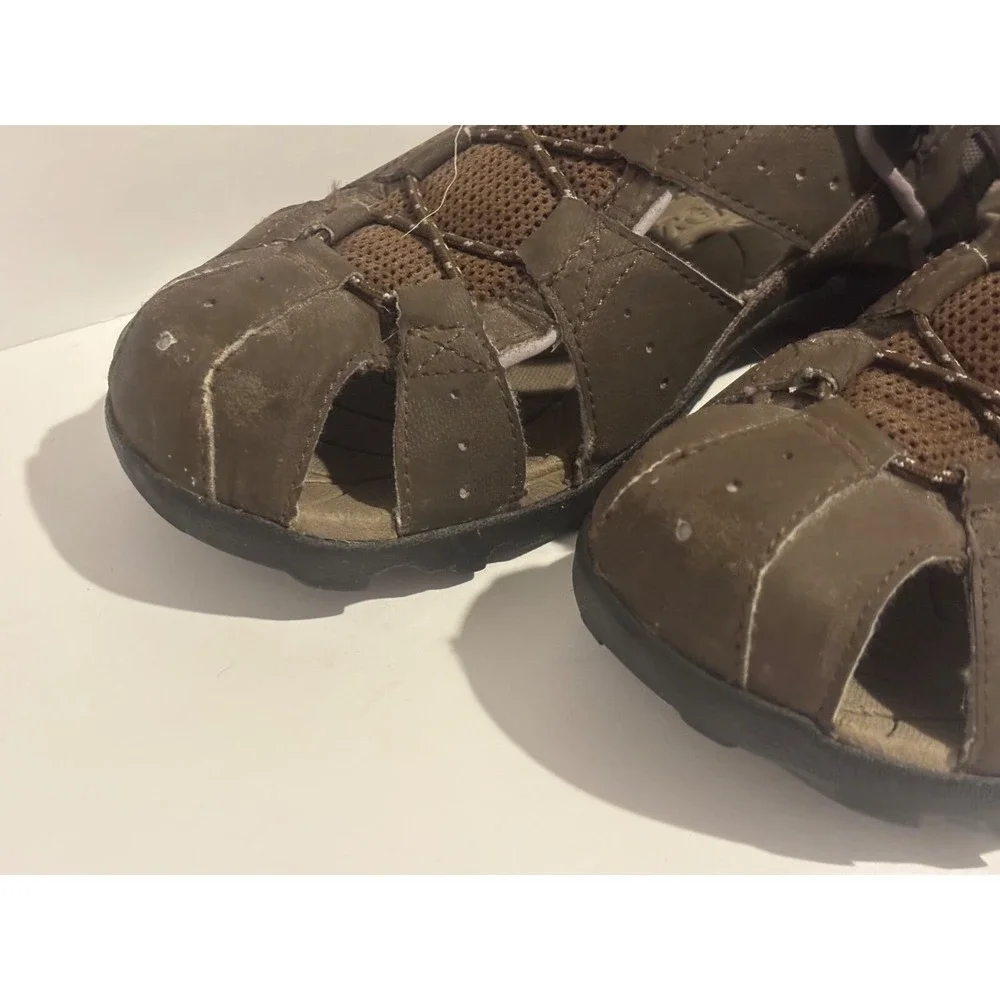 Teva Mens Forebay‎ Sport Sandals Brown Bungee Cord Hiking Trail Hook Loop Shoe 8